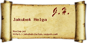 Jakubek Helga névjegykártya